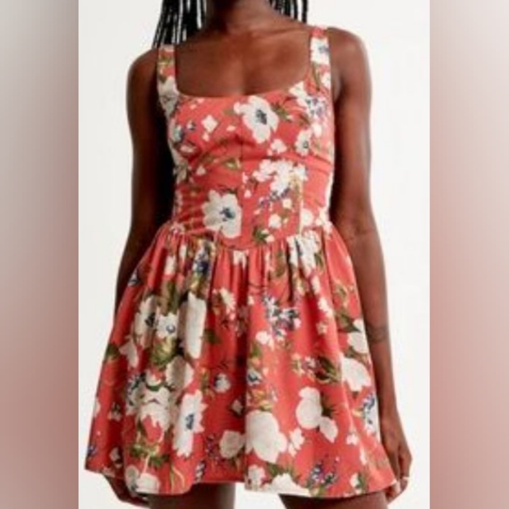 Abercrombie & Fitch Red Floral Mini Dress